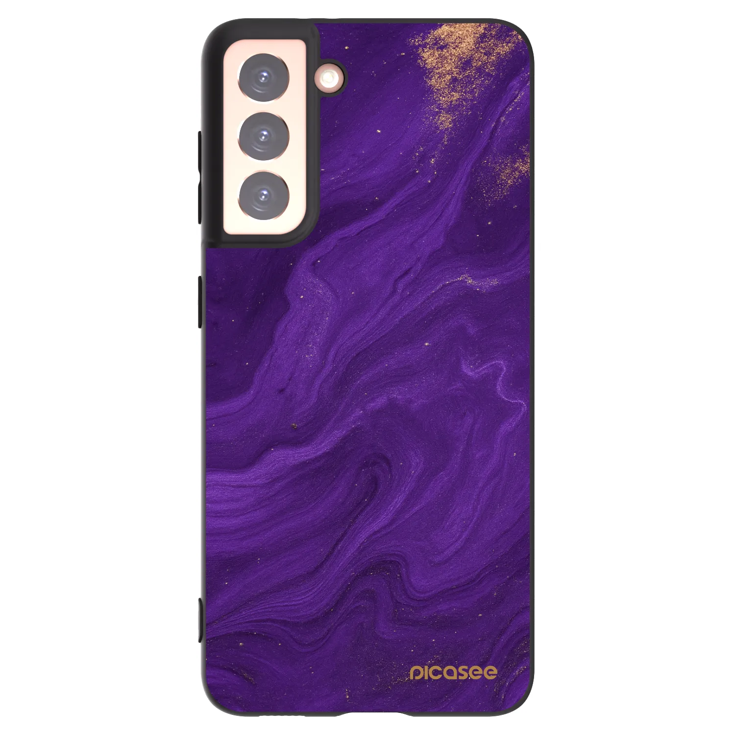 Picasee fekete szilikon tok az alábbi mobiltelefonokra Samsung Galaxy S21 5G G991B - Purple