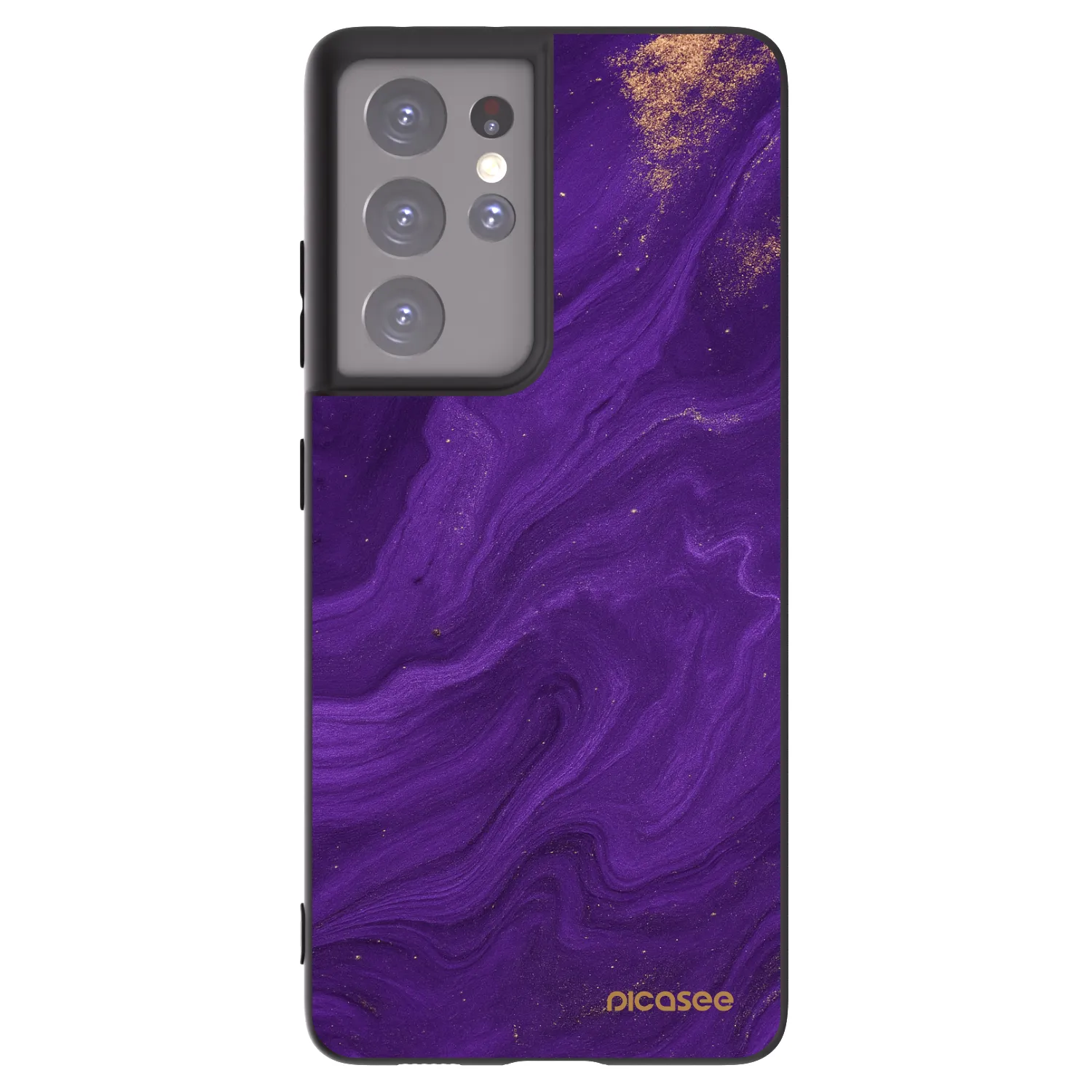 Picasee fekete szilikon tok az alábbi mobiltelefonokra Samsung Galaxy S21 Ultra 5G G998B - Purple