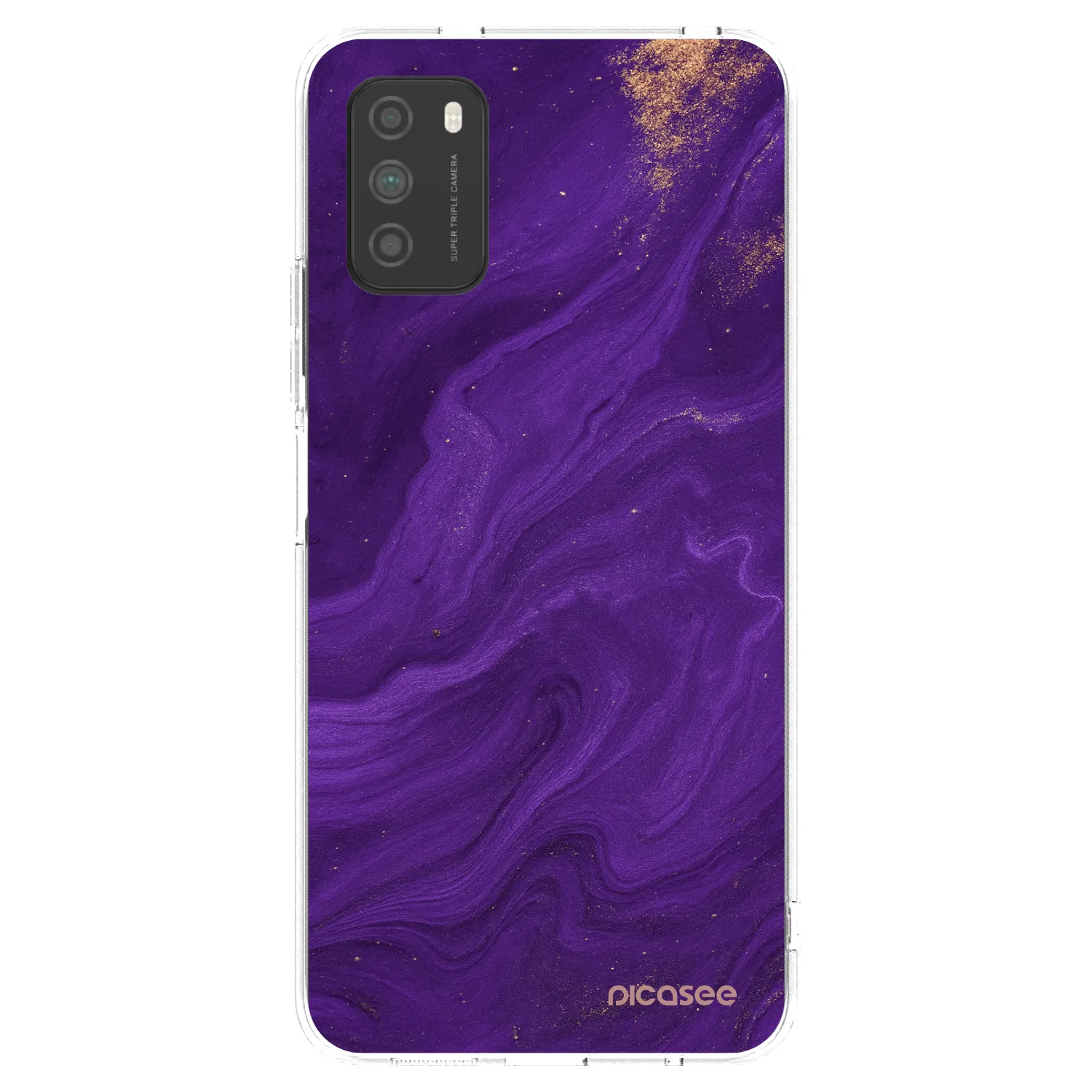 Picasee átlátszó szilikon tok az alábbi mobiltelefonokra Xiaomi Poco M3 - Purple
