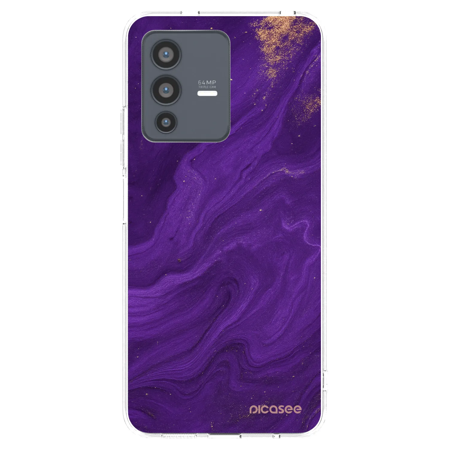 Picasee átlátszó szilikon tok az alábbi mobiltelefonokra Vivo V23 5G - Purple