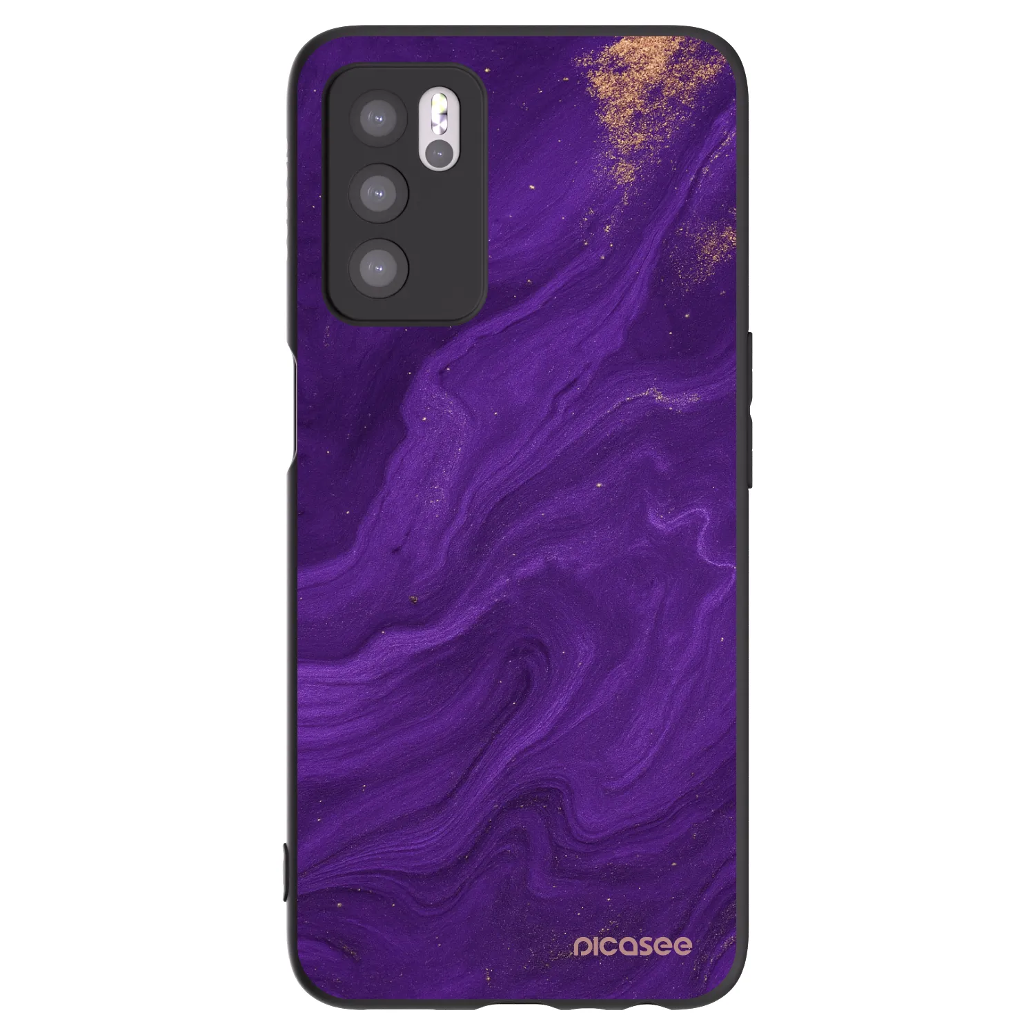 Picasee fekete szilikon tok az alábbi mobiltelefonokra OPPO A16s - Purple
