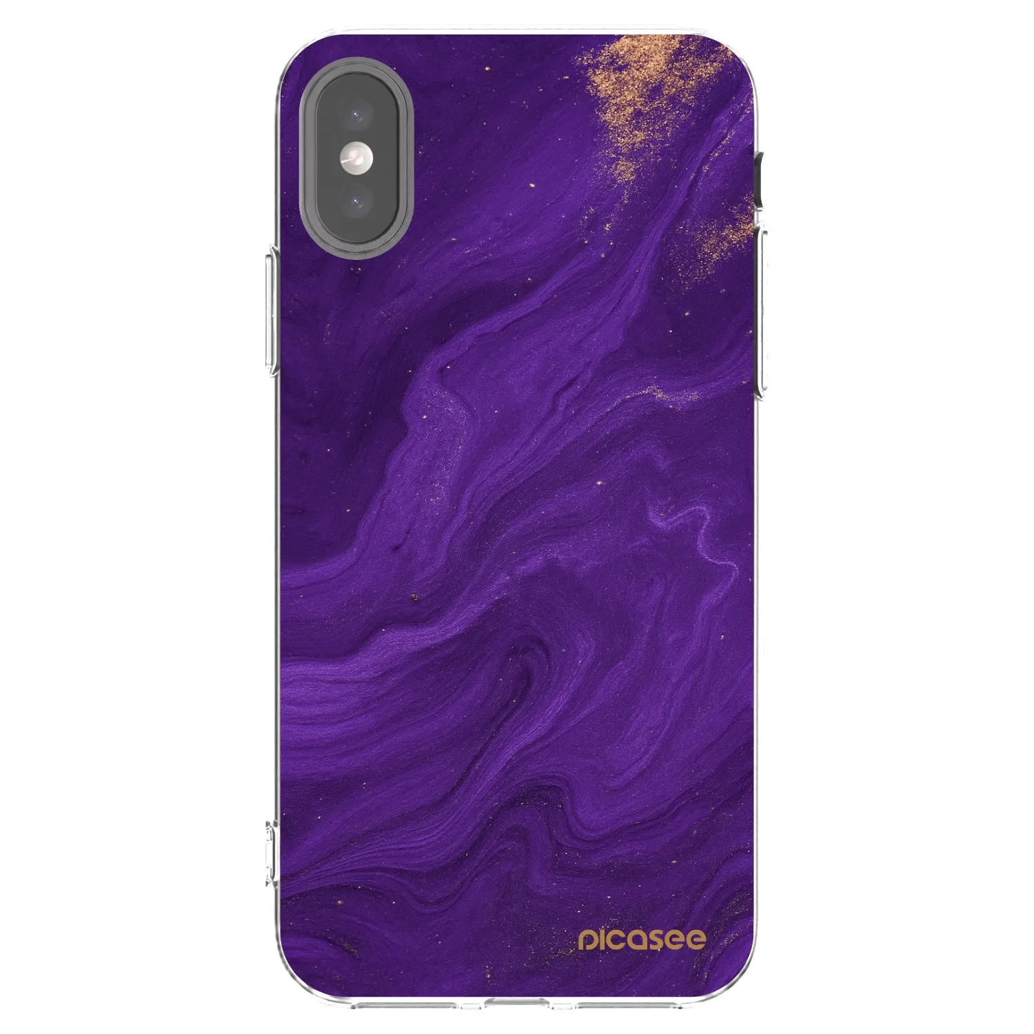 Picasee átlátszó szilikon tok az alábbi mobiltelefonokra Apple iPhone X/XS - Purple