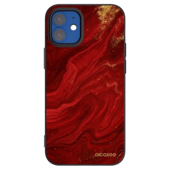 Picasee fekete szilikon tok az alábbi mobiltelefonokra Apple iPhone 12 mini - Red