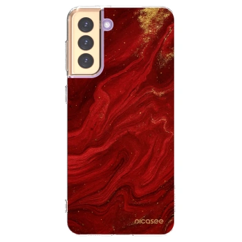 Picasee átlátszó szilikon tok az alábbi mobiltelefonokra Samsung Galaxy S21+ 5G G996F - Red