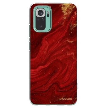 Picasee átlátszó szilikon tok az alábbi mobiltelefonokra Xiaomi Redmi Note 10 Pro - Red