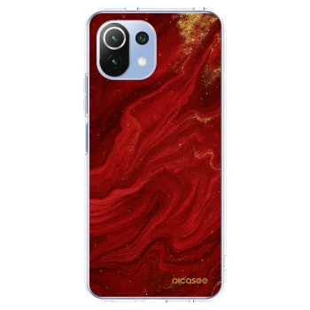 Picasee átlátszó szilikon tok az alábbi mobiltelefonokra Xiaomi Mi 11 Lite - Red