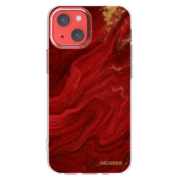 Picasee átlátszó szilikon tok az alábbi mobiltelefonokra Apple iPhone 13 mini - Red