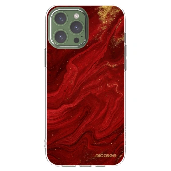 Picasee átlátszó szilikon tok az alábbi mobiltelefonokra Apple iPhone 13 Pro Max - Red