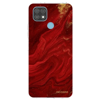 Picasee átlátszó szilikon tok az alábbi mobiltelefonokra Realme C21 - Red