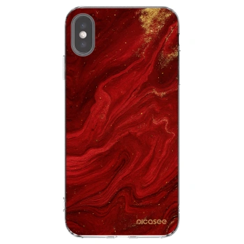 Picasee átlátszó szilikon tok az alábbi mobiltelefonokra Apple iPhone XS Max - Red