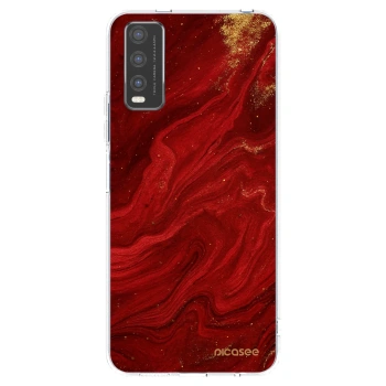 Picasee átlátszó szilikon tok az alábbi mobiltelefonokra Vivo Y20s - Red