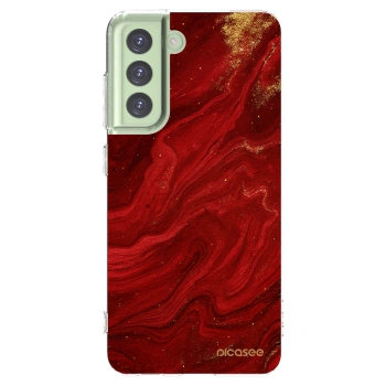 Picasee átlátszó szilikon tok az alábbi mobiltelefonokra Samsung Galaxy S21 FE 5G - Red