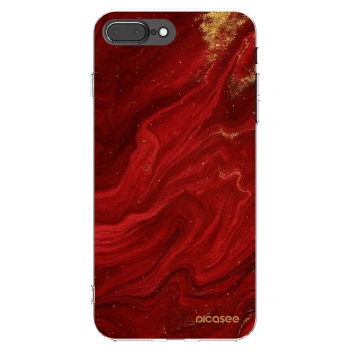 Picasee átlátszó szilikon tok az alábbi mobiltelefonokra Apple iPhone 7 Plus - Red