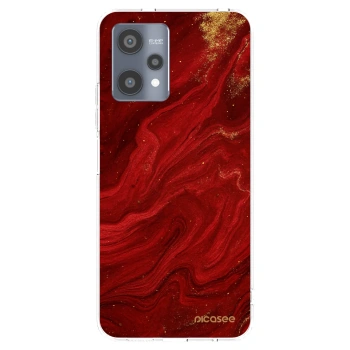 Picasee átlátszó szilikon tok az alábbi mobiltelefonokra Realme 9 Pro 5G - Red