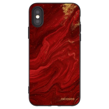 Picasee fekete szilikon tok az alábbi mobiltelefonokra Apple iPhone X/XS - Red