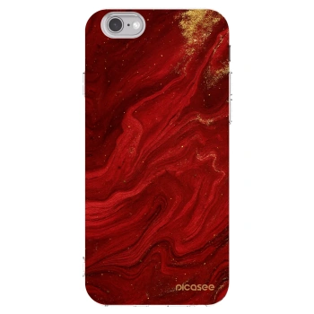 Picasee átlátszó szilikon tok az alábbi mobiltelefonokra Apple iPhone 6/6S - Red