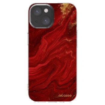 Picasee átlátszó szilikon tok az alábbi mobiltelefonokra Apple iPhone 15 - Red