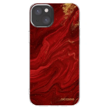 Picasee átlátszó szilikon tok az alábbi mobiltelefonokra Apple iPhone 15 Plus - Red