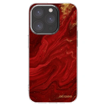 Picasee átlátszó szilikon tok az alábbi mobiltelefonokra Apple iPhone 15 Pro - Red