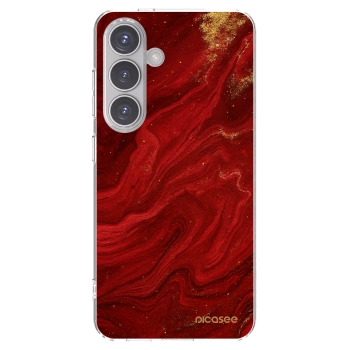 Picasee átlátszó szilikon tok az alábbi mobiltelefonokra Samsung Galaxy S24 S921B 5G - Red