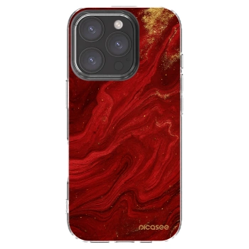 Picasee átlátszó szilikon tok az alábbi mobiltelefonokra Apple iPhone 16 Pro - Red