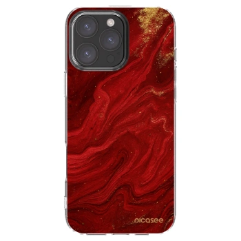 Picasee átlátszó szilikon tok az alábbi mobiltelefonokra Apple iPhone 16 Pro Max - Red