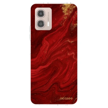 Picasee átlátszó szilikon tok az alábbi mobiltelefonokra Motorola Moto G53 5G - Red