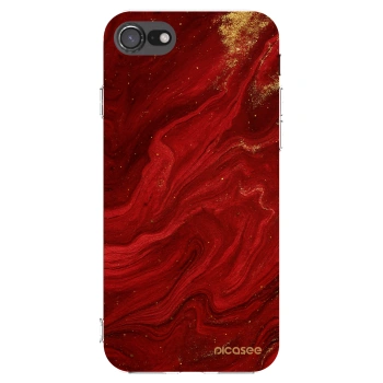 Picasee átlátszó szilikon tok az alábbi mobiltelefonokra Apple iPhone 7 - Red