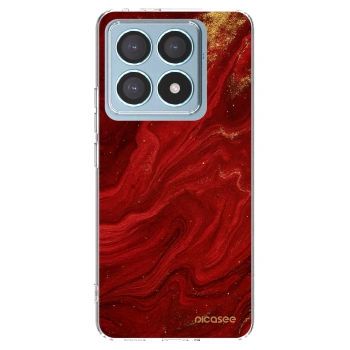 Picasee átlátszó szilikon tok az alábbi mobiltelefonokra Xiaomi 14T Pro - Red