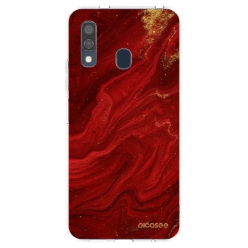 Picasee átlátszó szilikon tok az alábbi mobiltelefonokra Samsung Galaxy A40 A405F - Red