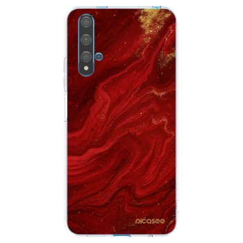 Picasee átlátszó szilikon tok az alábbi mobiltelefonokra Huawei Nova 5T - Red
