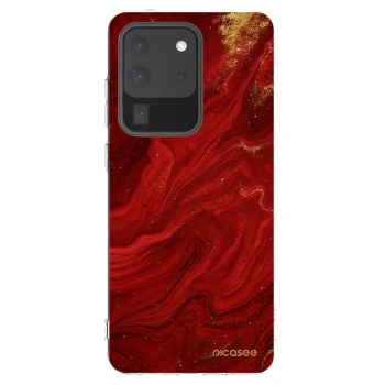 Picasee átlátszó szilikon tok az alábbi mobiltelefonokra Samsung Galaxy S20 Ultra 5G G988F - Red