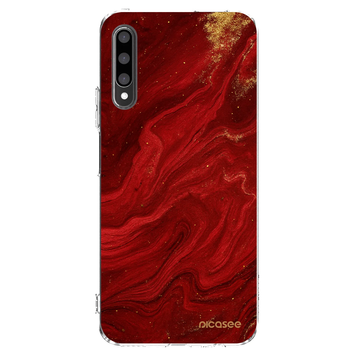 Picasee átlátszó szilikon tok az alábbi mobiltelefonokra Honor 9X Pro - Red