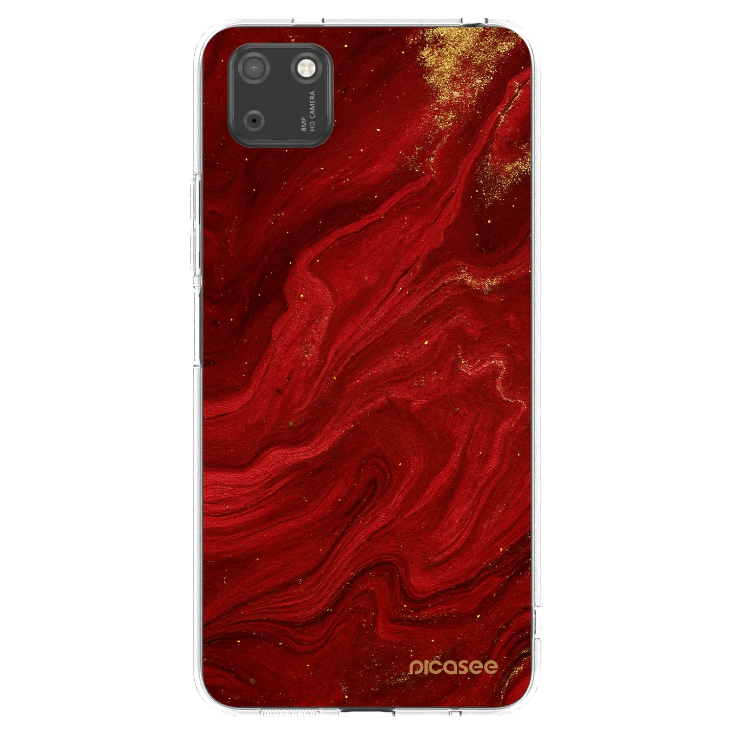 Picasee átlátszó szilikon tok az alábbi mobiltelefonokra Huawei Y5P - Red