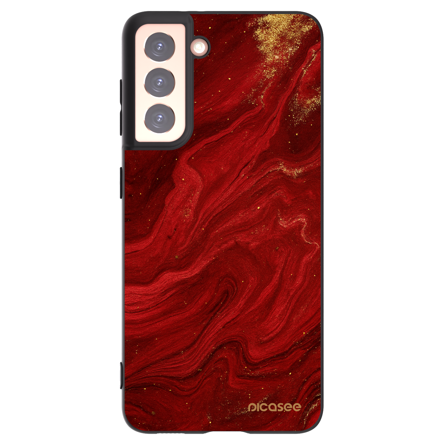 Picasee fekete szilikon tok az alábbi mobiltelefonokra Samsung Galaxy S21 5G G991B - Red