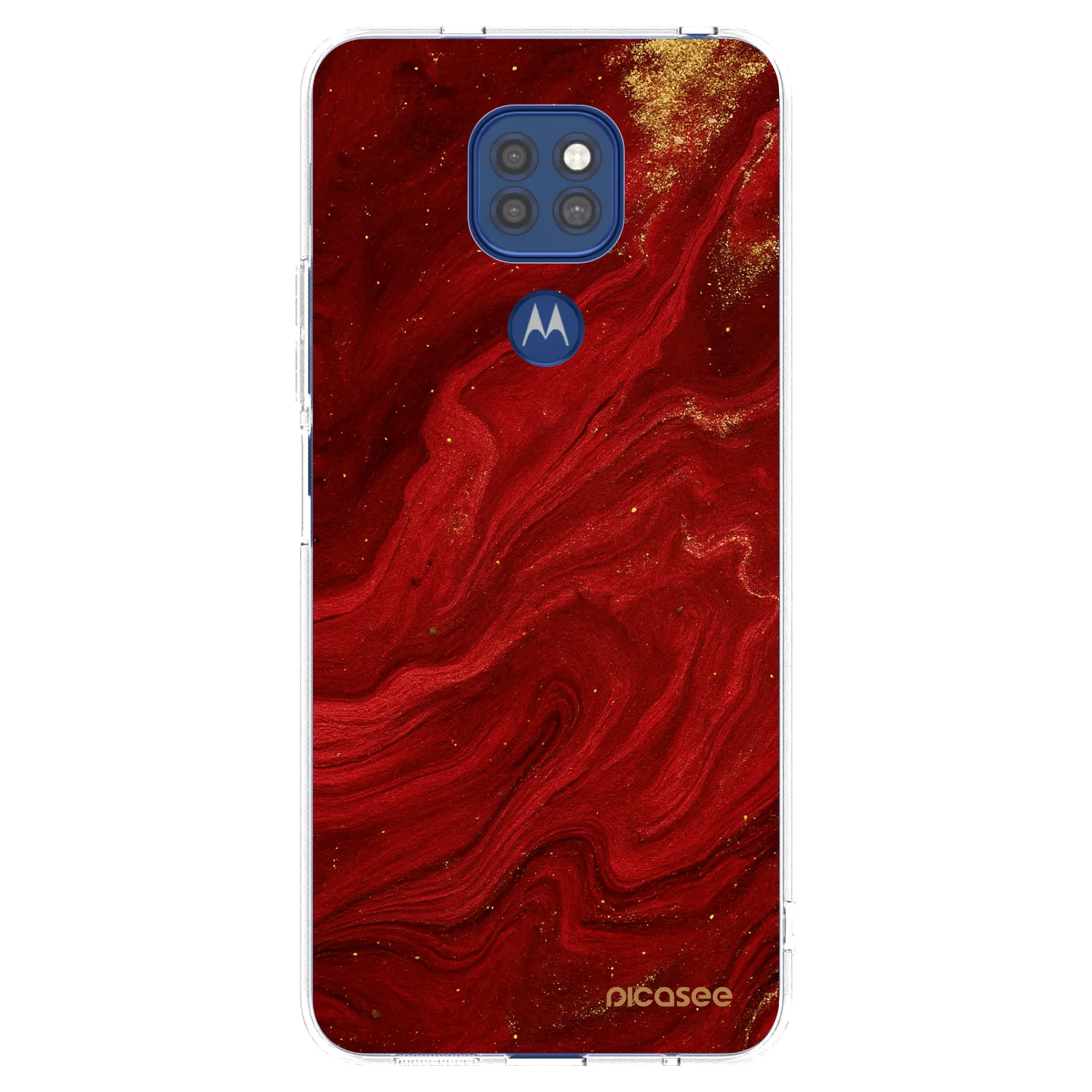 Picasee átlátszó szilikon tok az alábbi mobiltelefonokra Motorola Moto G9 Play - Red