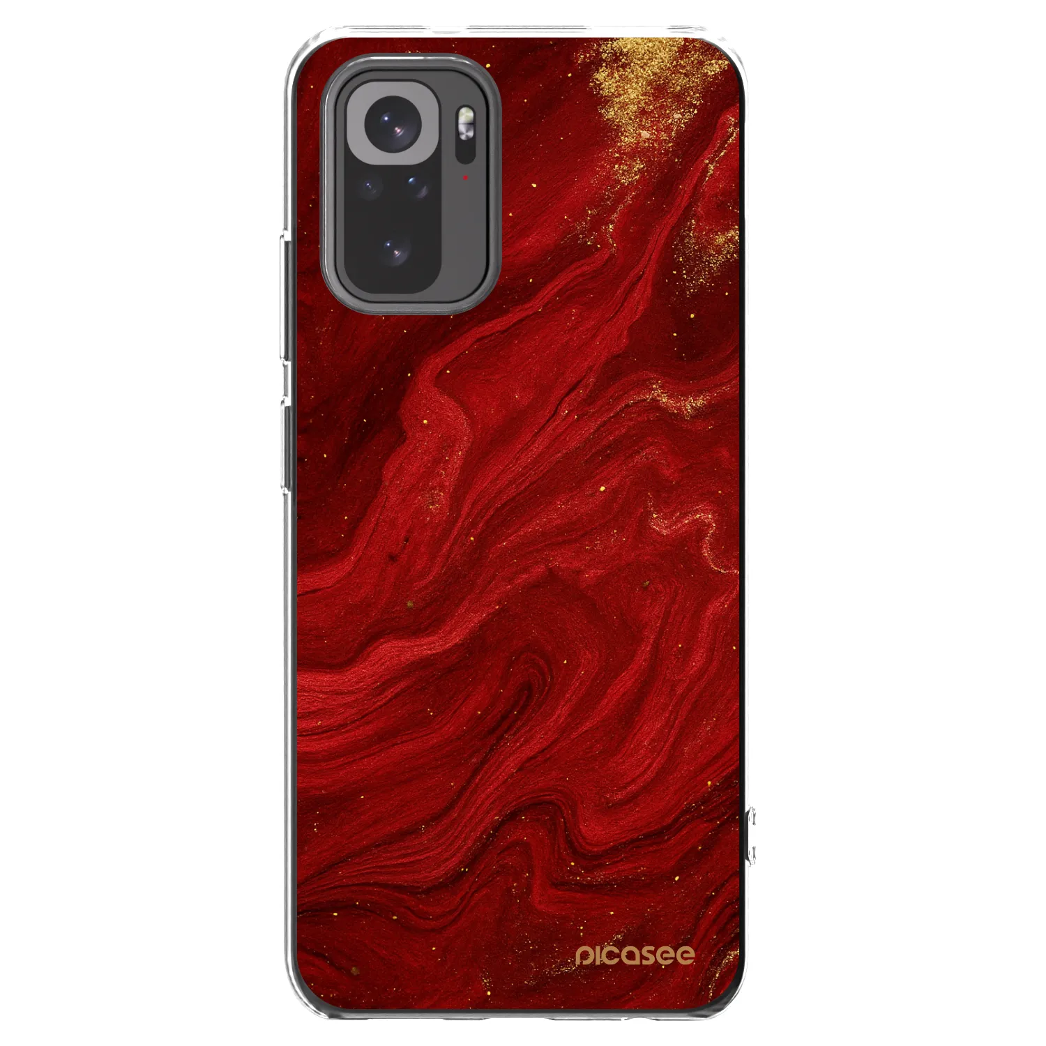 Picasee átlátszó szilikon tok az alábbi mobiltelefonokra Xiaomi Redmi Note 10S - Red