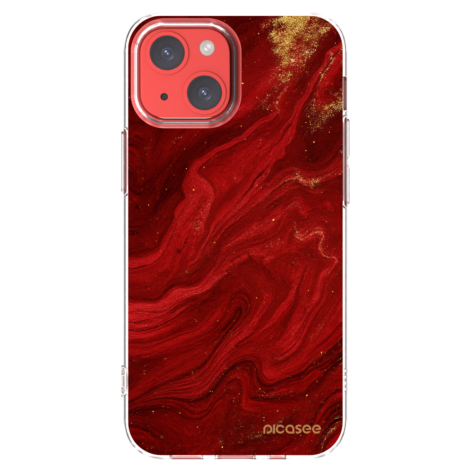 Picasee átlátszó szilikon tok az alábbi mobiltelefonokra Apple iPhone 13 mini - Red