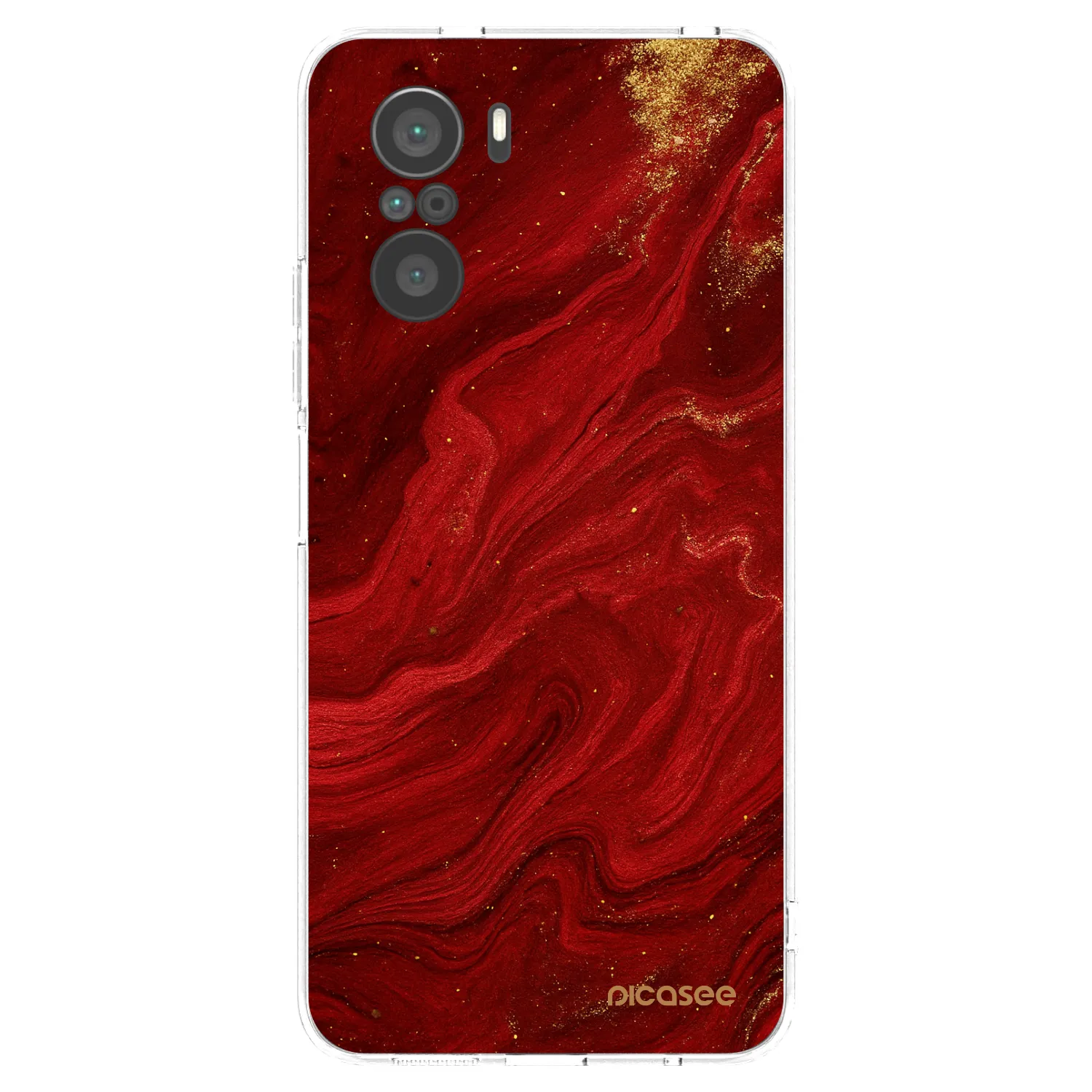 Picasee átlátszó szilikon tok az alábbi mobiltelefonokra Xiaomi Poco F3 - Red