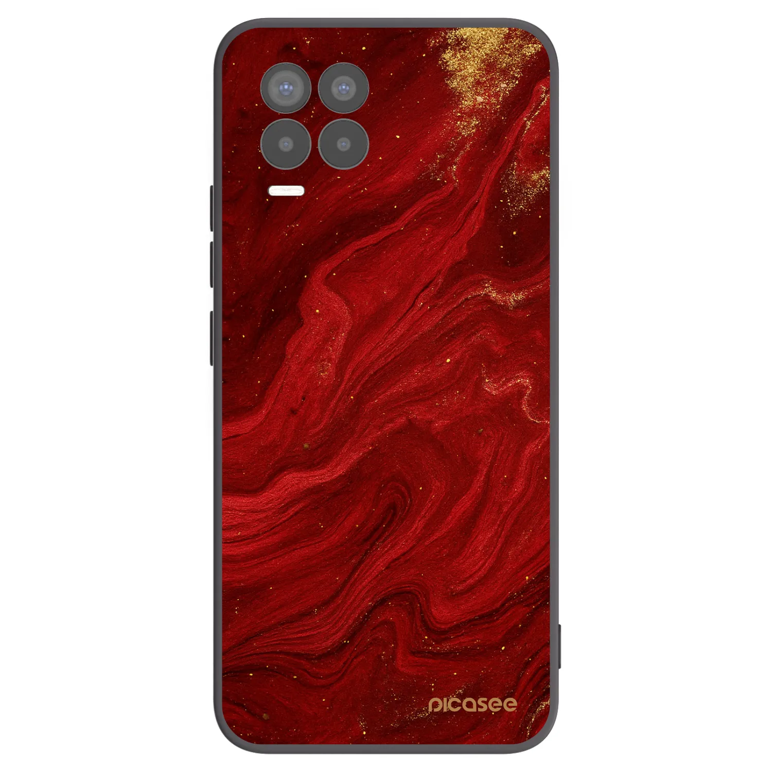 Picasee fekete szilikon tok az alábbi mobiltelefonokra Realme 8 Pro - Red