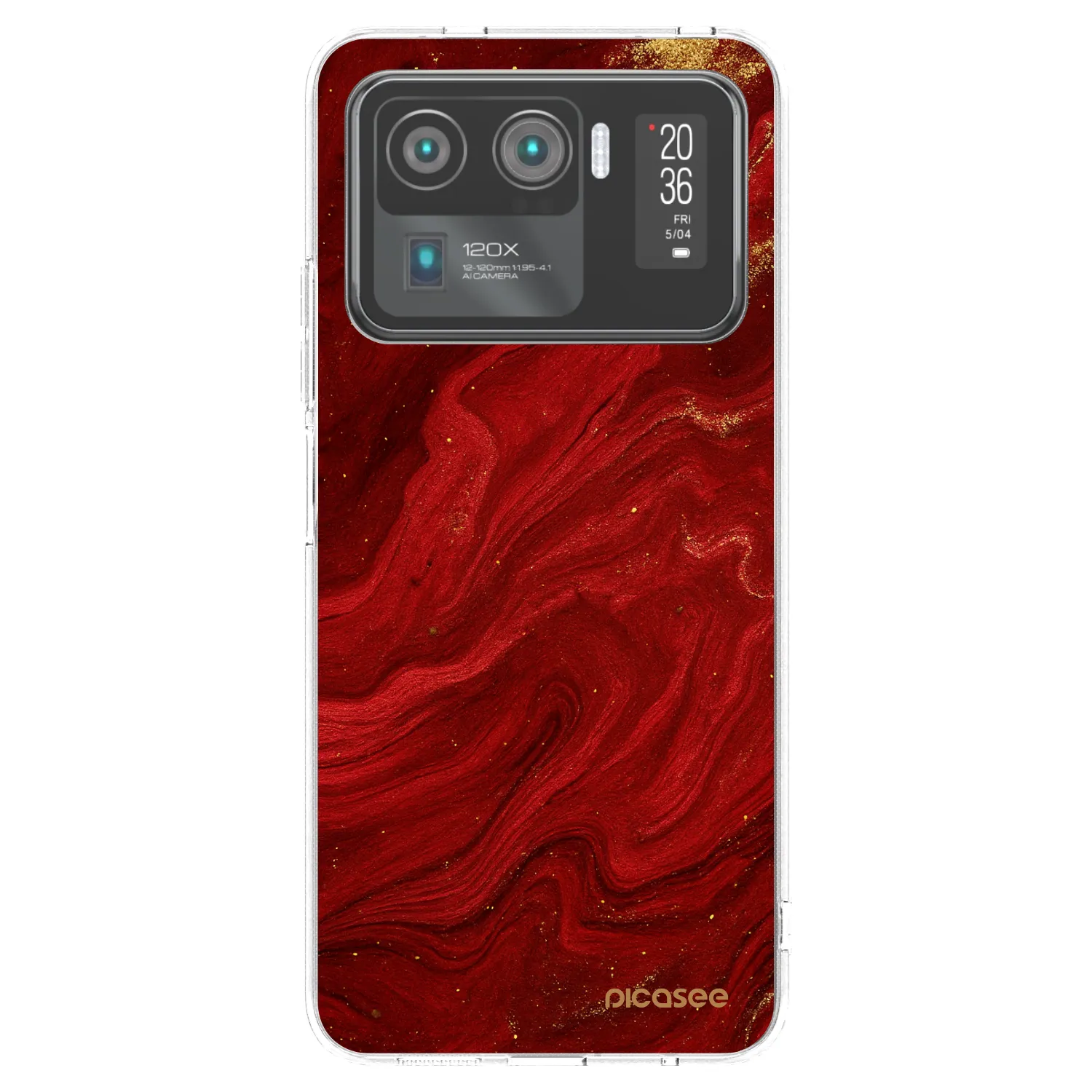 Picasee átlátszó szilikon tok az alábbi mobiltelefonokra Xiaomi Mi 11 Ultra - Red