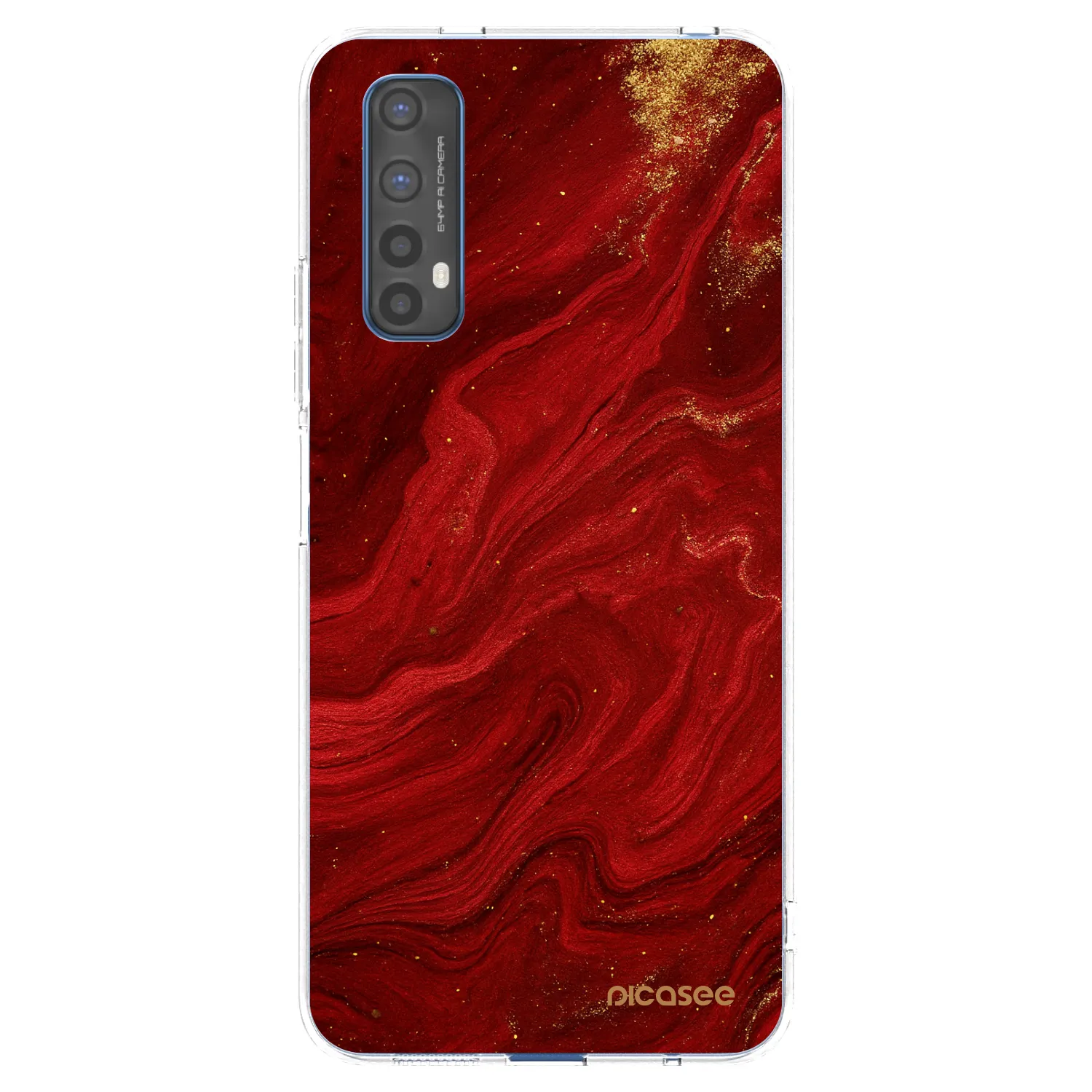 Picasee átlátszó szilikon tok az alábbi mobiltelefonokra Realme 7 - Red