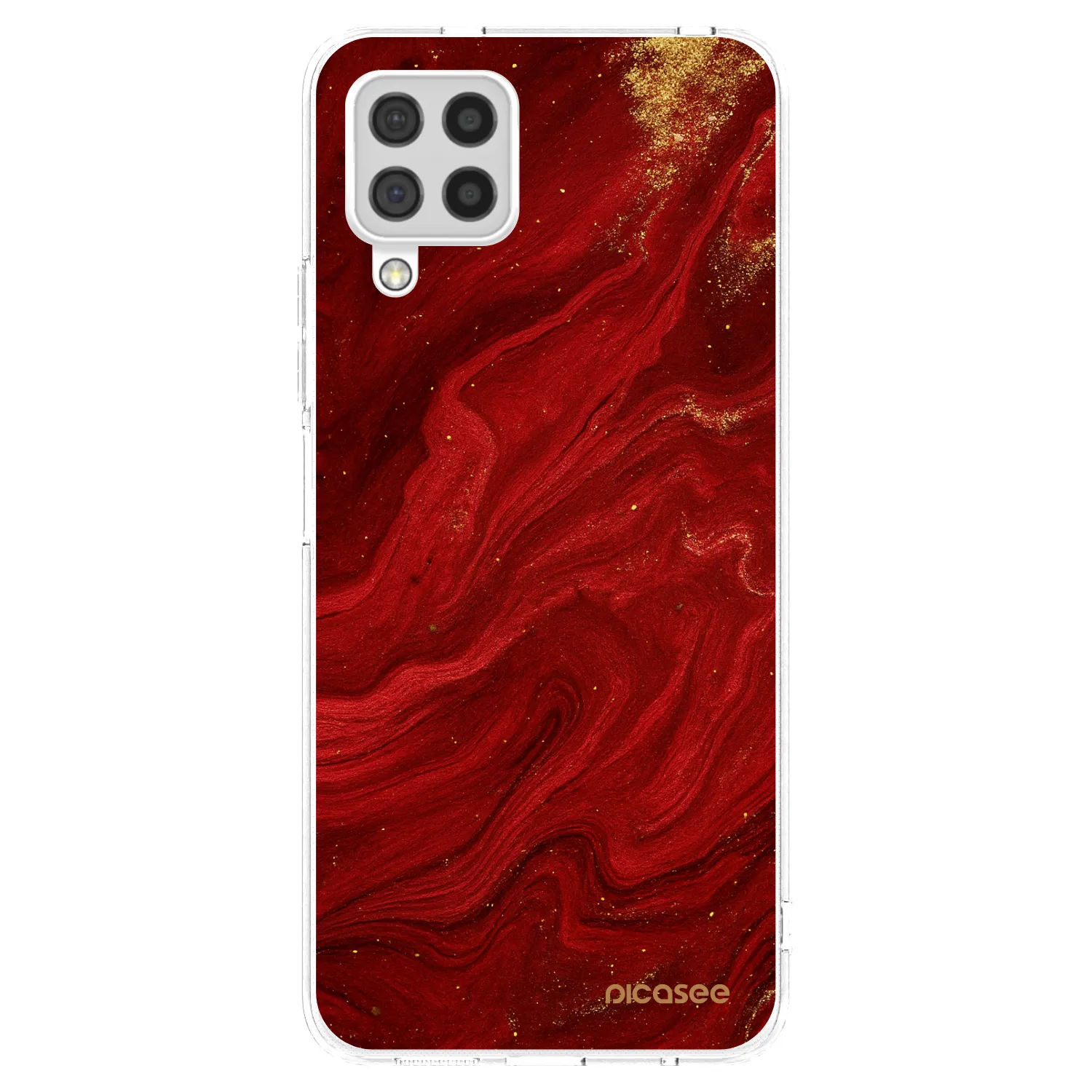 Picasee átlátszó szilikon tok az alábbi mobiltelefonokra Samsung Galaxy A22 A225F 4G - Red