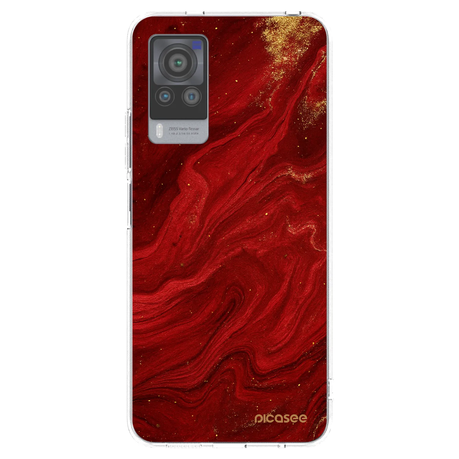 Picasee átlátszó szilikon tok az alábbi mobiltelefonokra Vivo X60 Pro 5G - Red