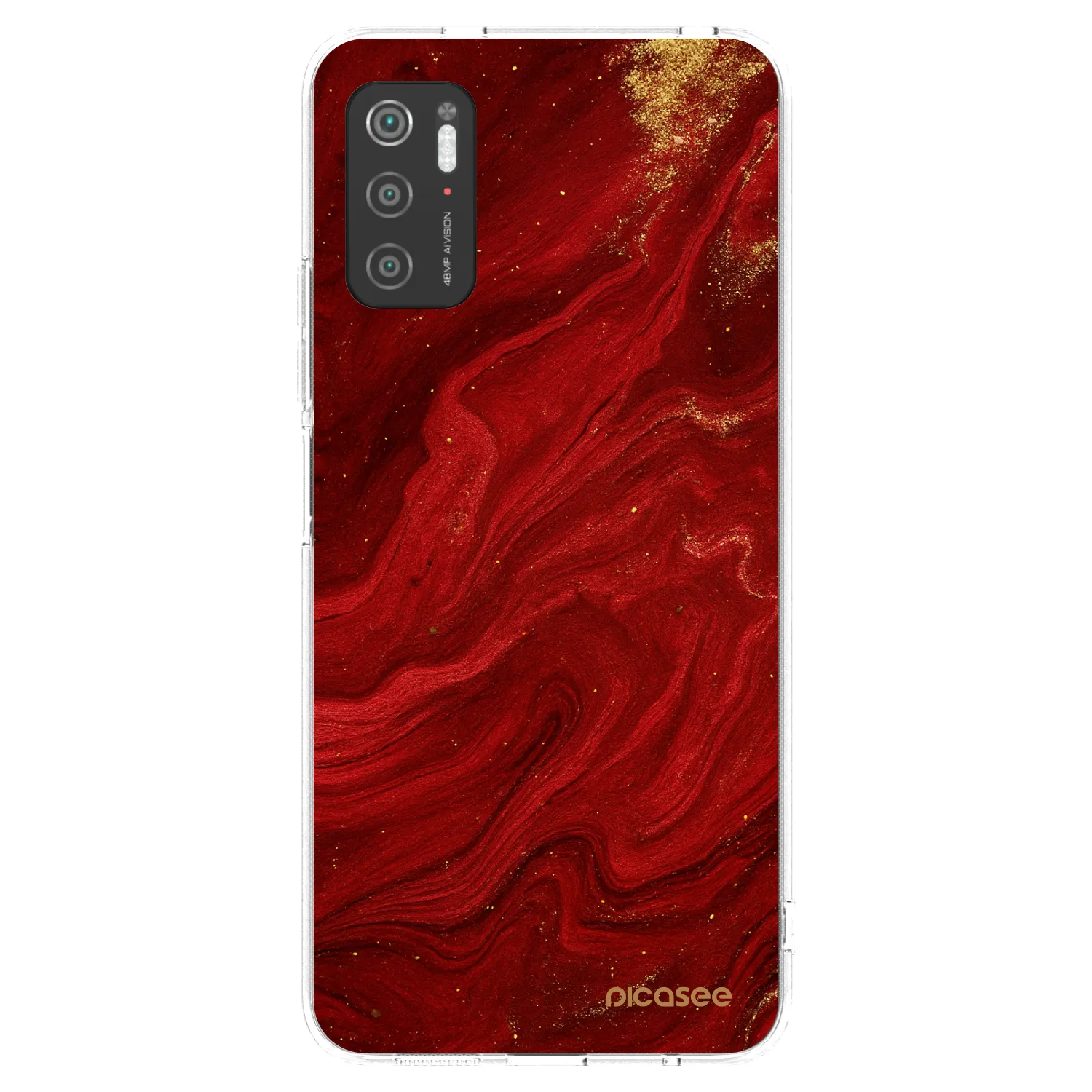 Picasee átlátszó szilikon tok az alábbi mobiltelefonokra Xiaomi Poco M3 Pro 5G - Red