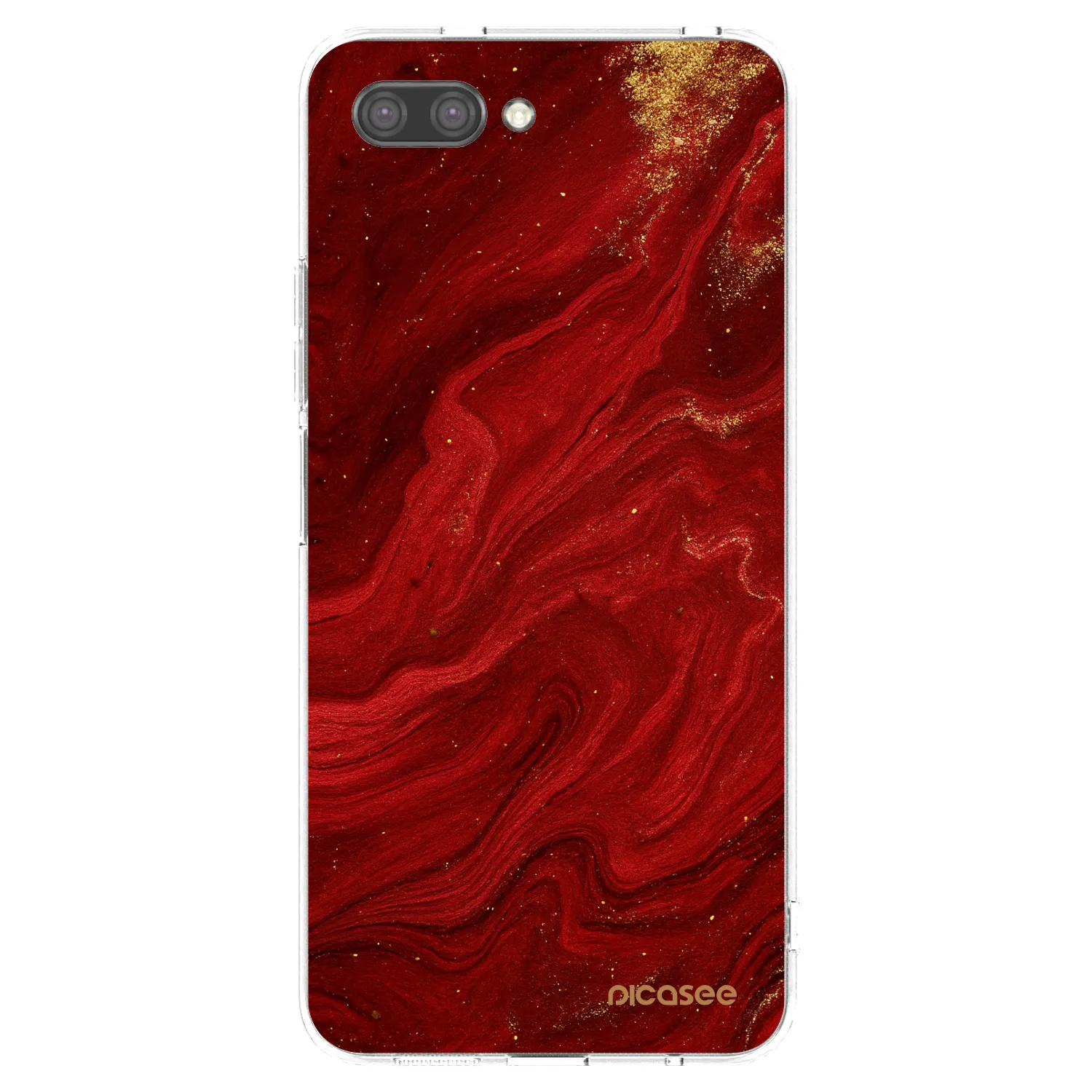 Picasee átlátszó szilikon tok az alábbi mobiltelefonokra Honor 10 - Red
