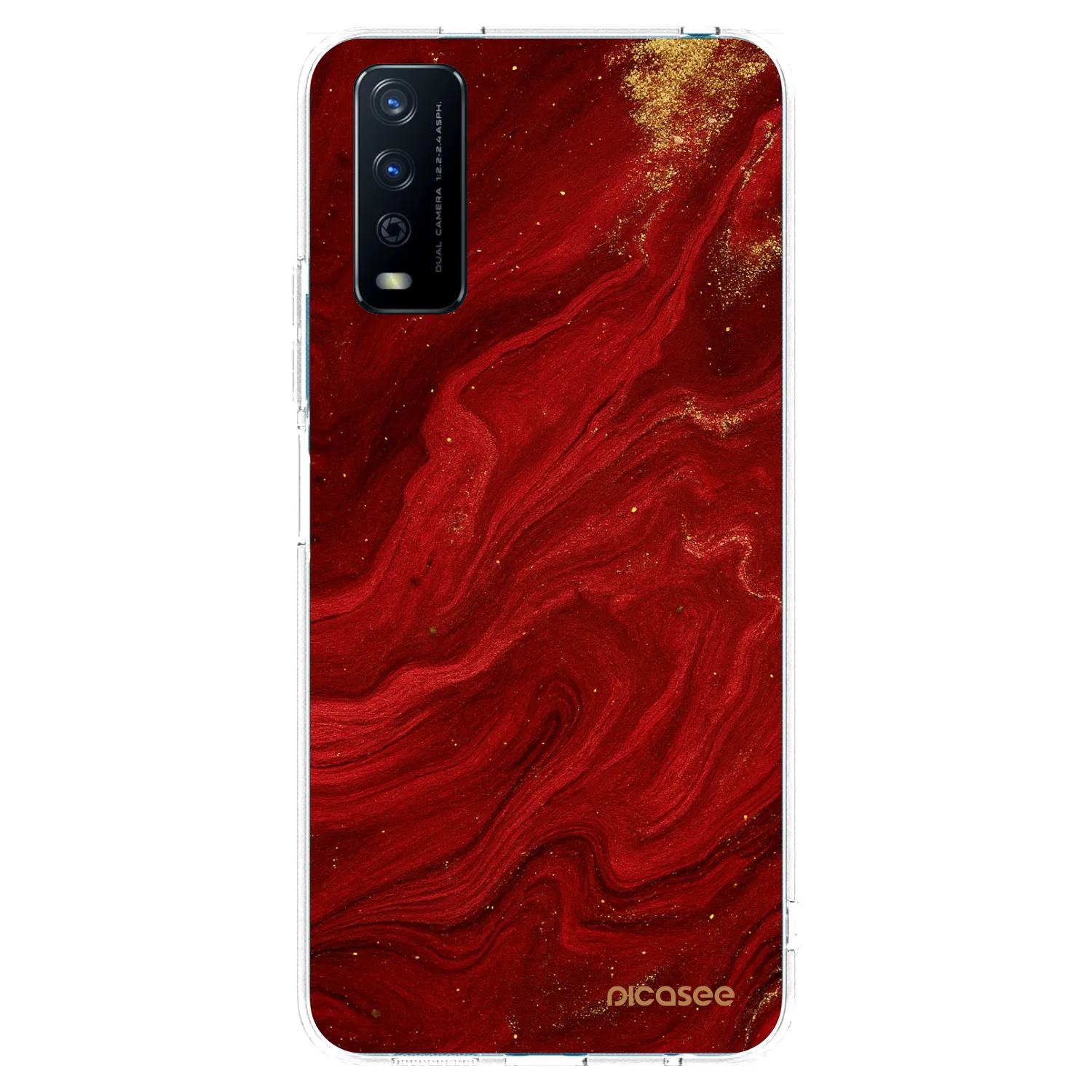 Picasee átlátszó szilikon tok az alábbi mobiltelefonokra Vivo Y11s - Red