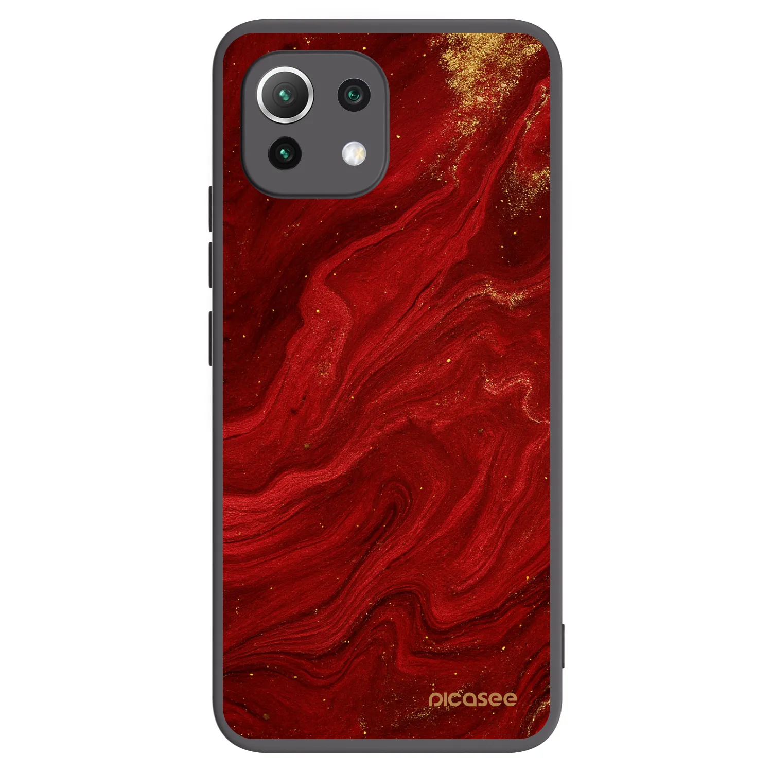 Picasee fekete szilikon tok az alábbi mobiltelefonokra Xiaomi 11 Lite 5G NE - Red