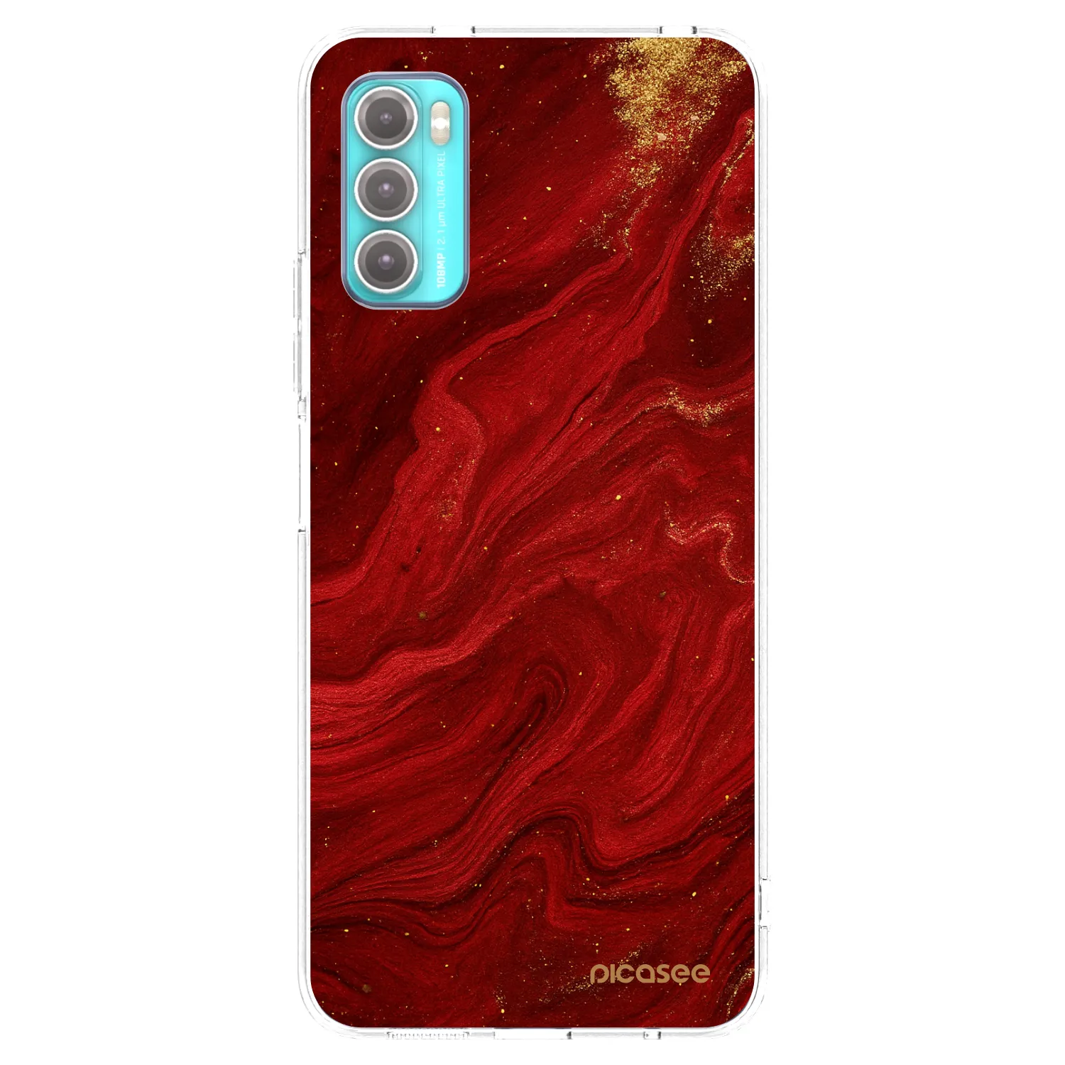 Picasee átlátszó szilikon tok az alábbi mobiltelefonokra Motorola Moto G60 - Red