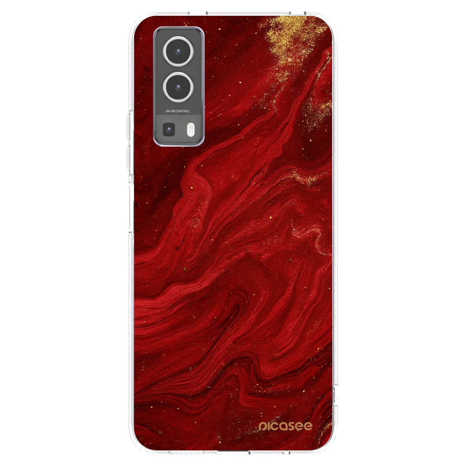 Picasee átlátszó szilikon tok az alábbi mobiltelefonokra Vivo Y72 5G - Red